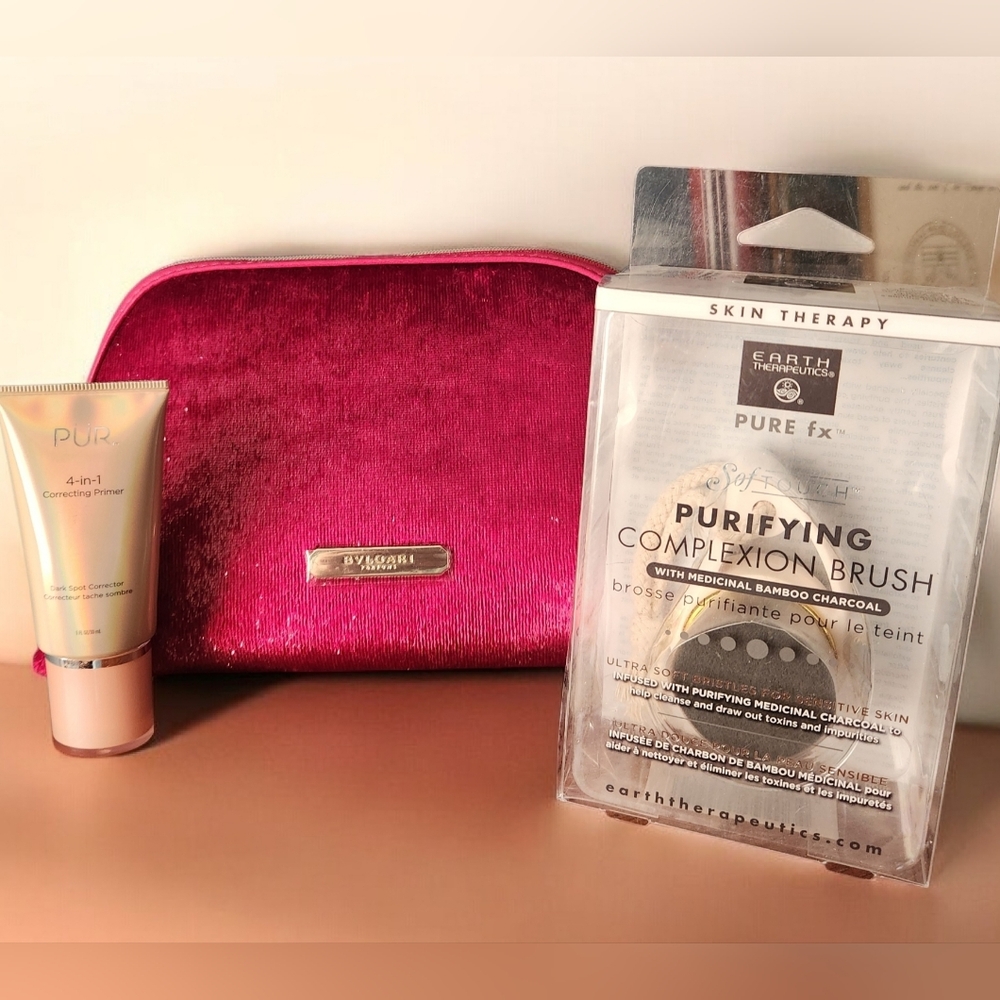 NEW, Bvlgari Parfums Cosmetic Pouch & Two Beauty Item Bundle!